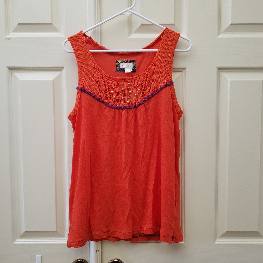 Meadow Rue Avellana beaded crochet tank top